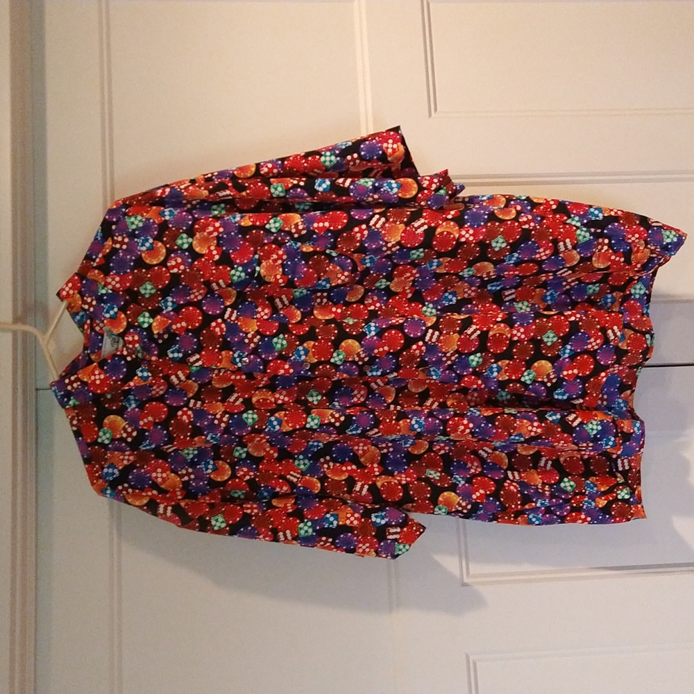 Camp shirt with poker chips and dice design